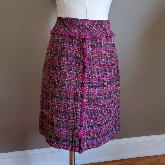 Doncaster Wool Boucle Tweed A-Line Skirt Small - Picture 1 of 15